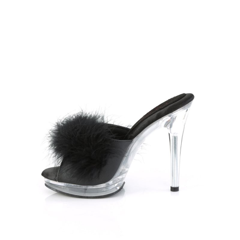 Pleaser Glory-501F-8 Women's Slides Black / Clear | NZ DFIQTJ