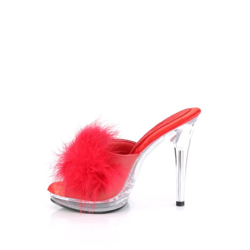 Pleaser Glory-501F-8 Women's Slides Red / Clear | NZ COARDV