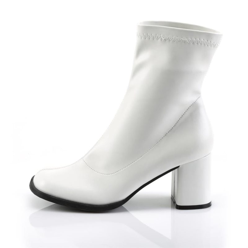 Pleaser Gogo-150 Vegan Leather Women's Heels Boots White | NZ ISDKFH