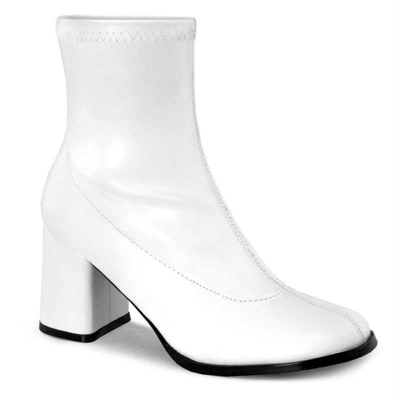 Pleaser Gogo-150 Vegan Leather Women\'s Heels Boots White | NZ ISDKFH