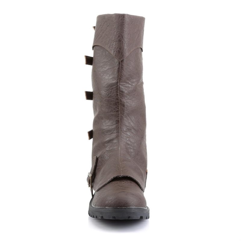 Pleaser Gotham-105 Men's Knee-high Boots Brown | NZ VKOLMW