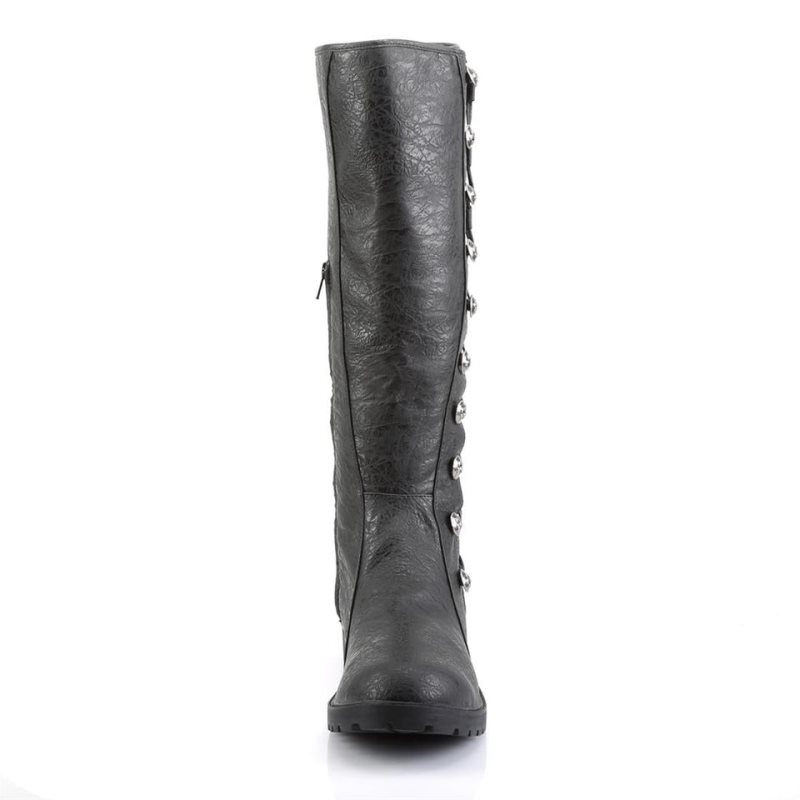 Pleaser Gotham-109 Vegan Leather Men's Knee-high Boots Black | NZ YJNACP