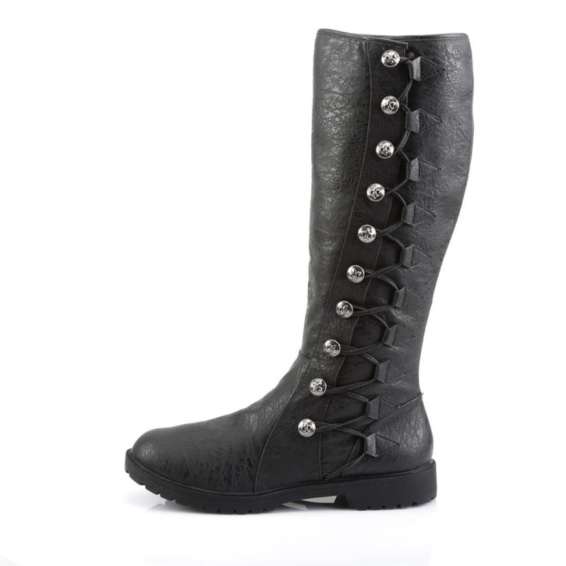 Pleaser Gotham-109 Vegan Leather Men's Knee-high Boots Black | NZ YJNACP