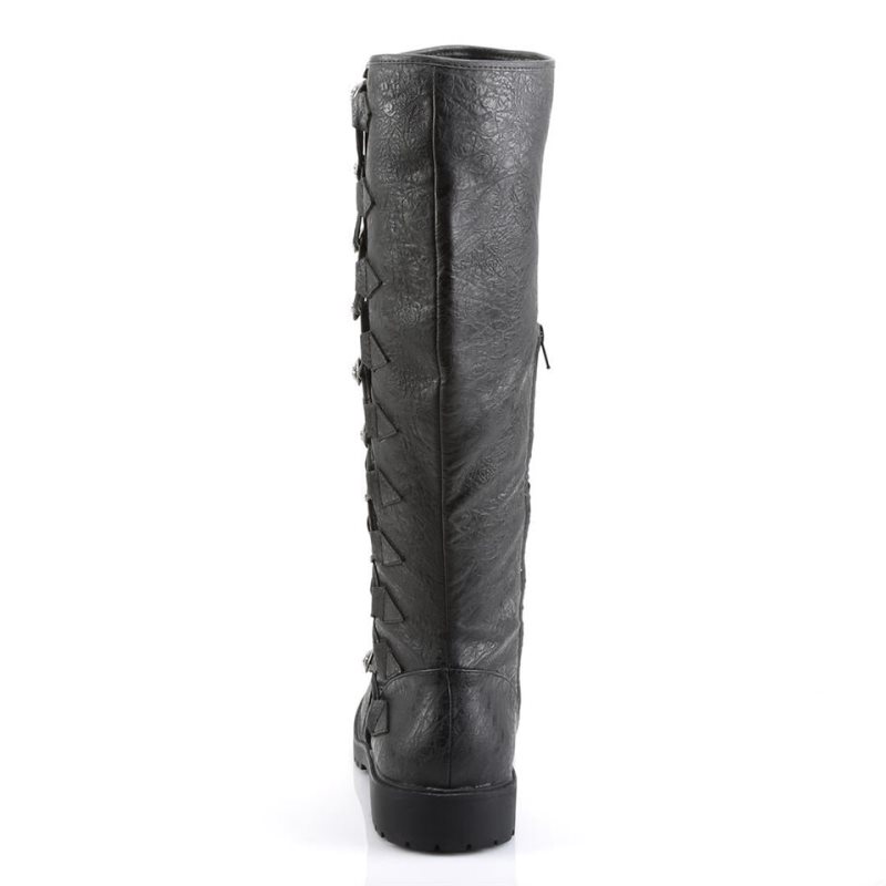 Pleaser Gotham-109 Vegan Leather Men's Knee-high Boots Black | NZ YJNACP