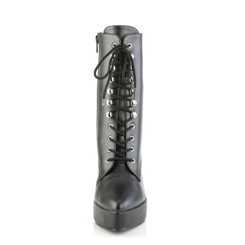 Pleaser Indulge-1020 Vegan Leather Women's Heels Boots Black | NZ OYJIQN