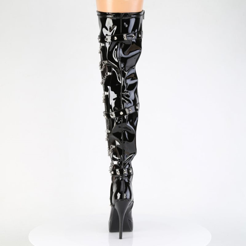 Pleaser Indulge-3026 Women's Thigh High Boots Black | NZ ENPBWD