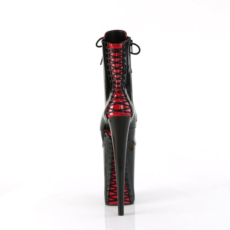 Pleaser Infinity-1020FH Women's Heels Boots Black / Red | NZ CHXDLW