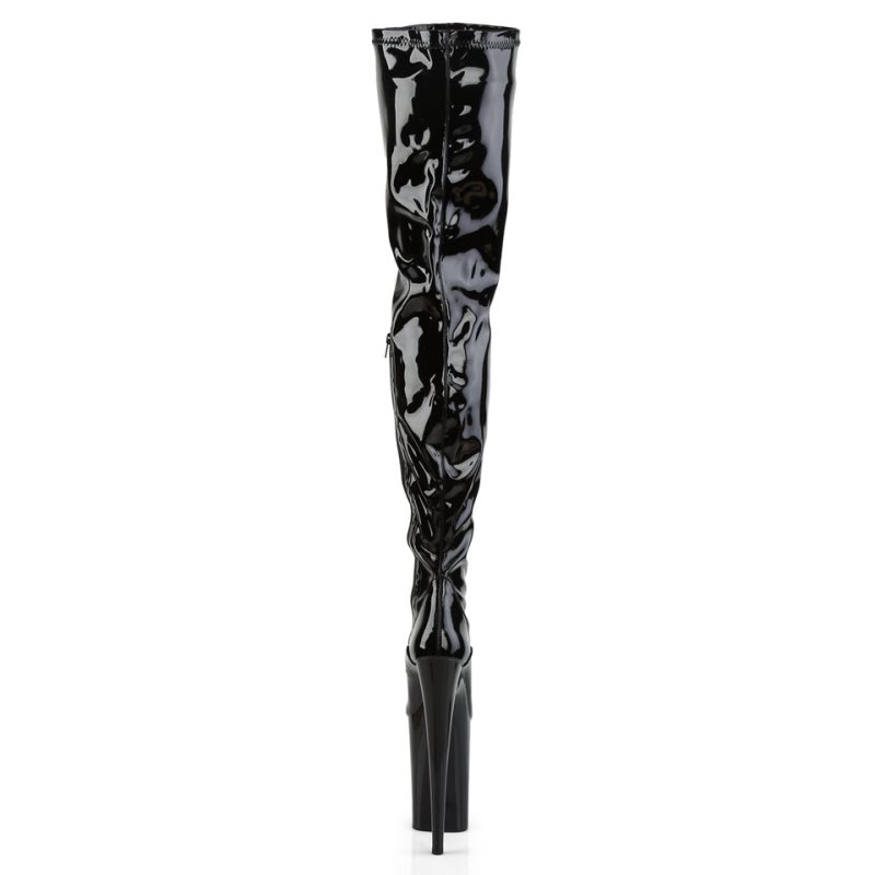 Pleaser Infinity-4000 Women's Thigh High Boots Black | NZ WGUFCE