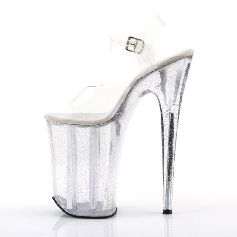 Pleaser Infinity-908MG Women's Platform Heels Sandals Clear | NZ USAYXP