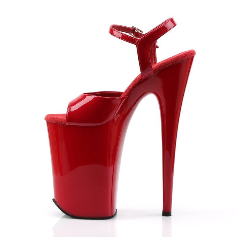 Pleaser Infinity-909 Women's Platform Heels Sandals Red | NZ HPFWKB