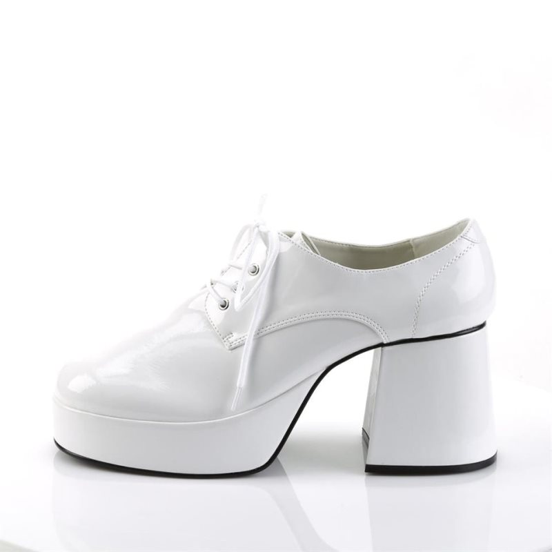 Pleaser Jazz-02 Men's Heels Boots White | NZ GTUZYE