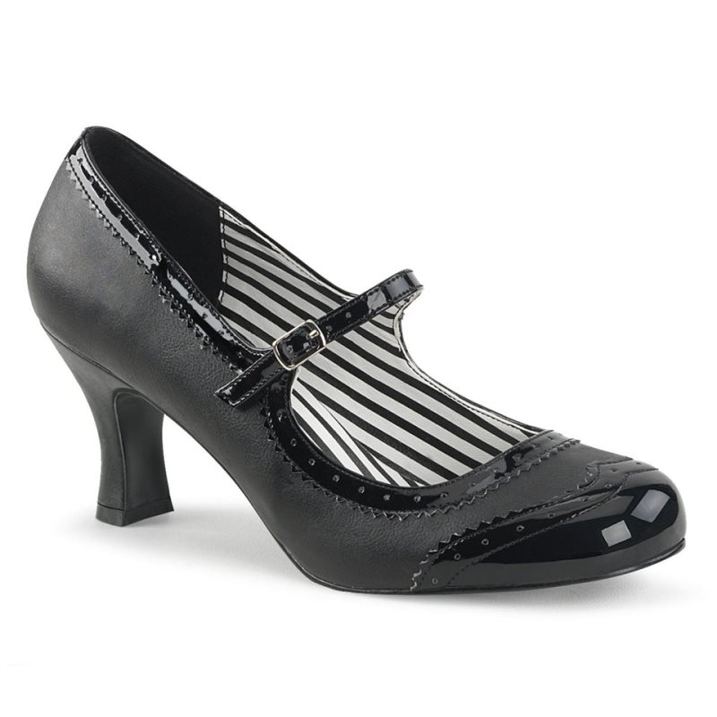 Pleaser Jenna-06 Faux Leather Women\'s Pumps Black | NZ BFTPIH