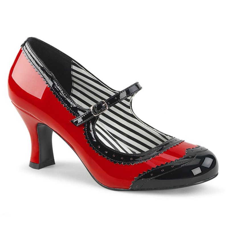 Pleaser Jenna-06 Women\'s Pumps Red / Black | NZ SRDMNL