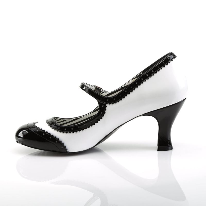 Pleaser Jenna-06 Women's Pumps White / Black | NZ AUIJOP