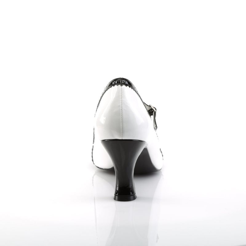 Pleaser Jenna-06 Women's Pumps White / Black | NZ AUIJOP