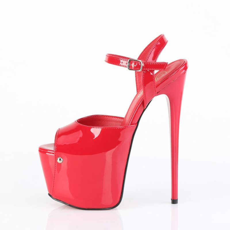 Pleaser Jubilant-09 Women's Platform Heels Sandals Red | NZ YKOFLT