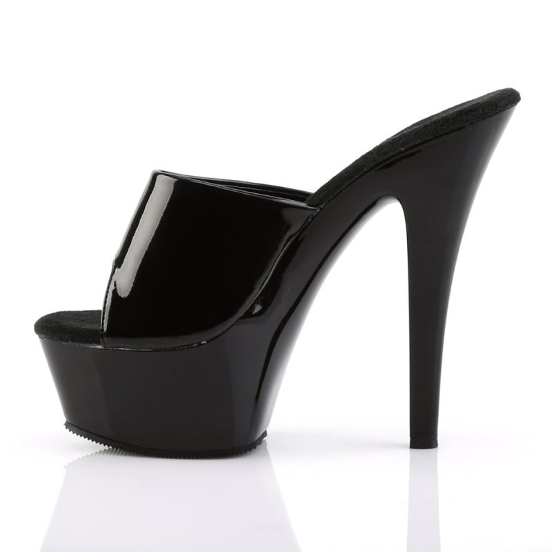 Pleaser Kiss-201 Women's Platform Slides Black | NZ GNKSLH