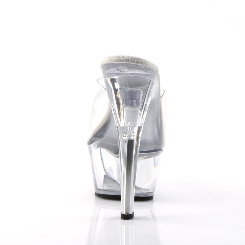 Pleaser Kiss-201 Women's Platform Slides Clear | NZ BMAZSR