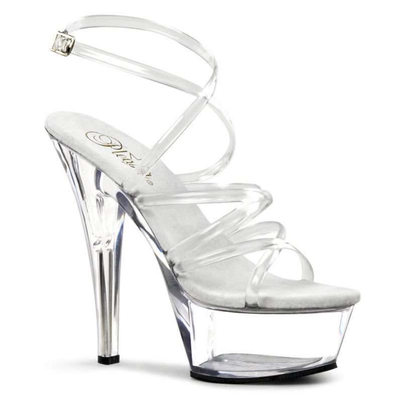 Pleaser Kiss-206 Women\'s Platform Heels Sandals Clear | NZ UTLJMX