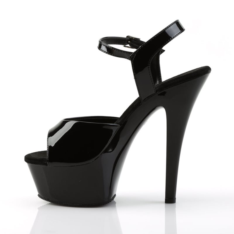 Pleaser Kiss-209 Women's Platform Heels Sandals Black | NZ GSEIVM