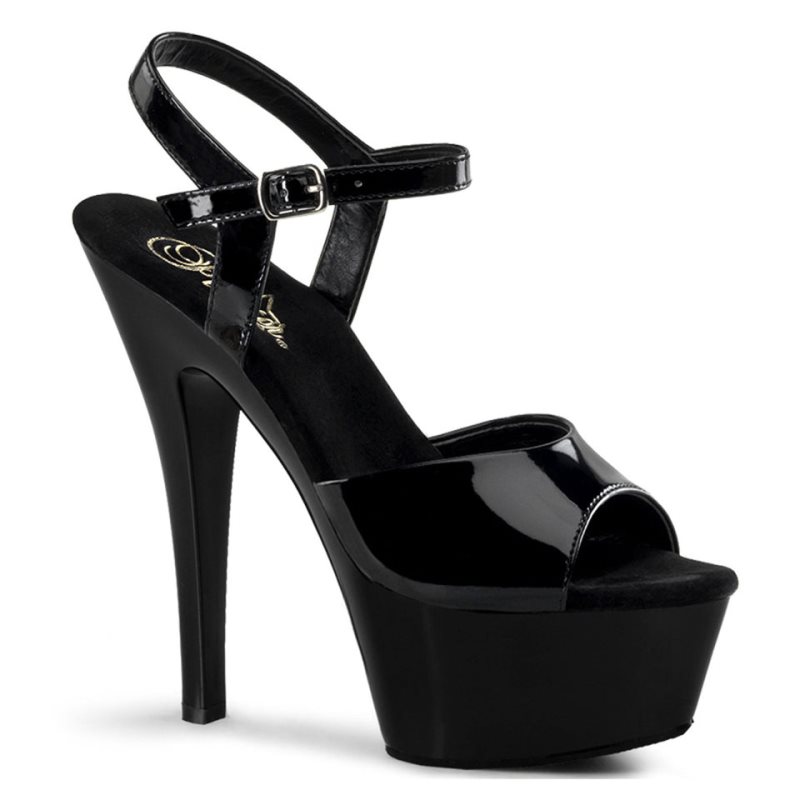 Pleaser Kiss-209 Women\'s Platform Heels Sandals Black | NZ GSEIVM