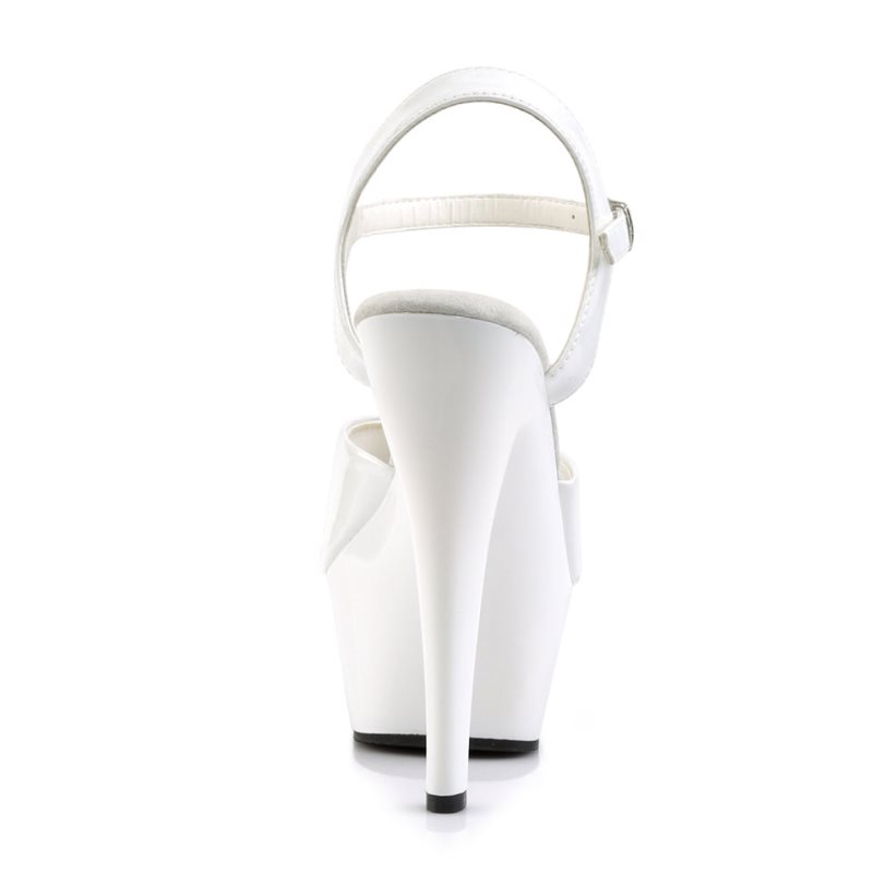 Pleaser Kiss-209 Women's Platform Heels Sandals White | NZ UAHJMG