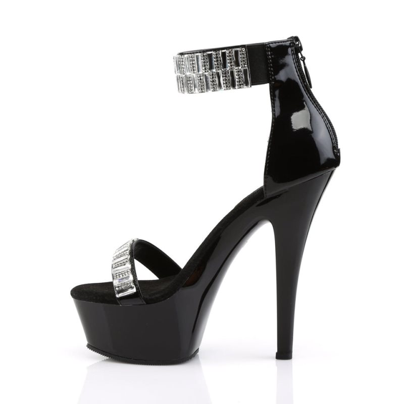 Pleaser Kiss-269RS Women's Platform Heels Sandals Black | NZ KBVDOX