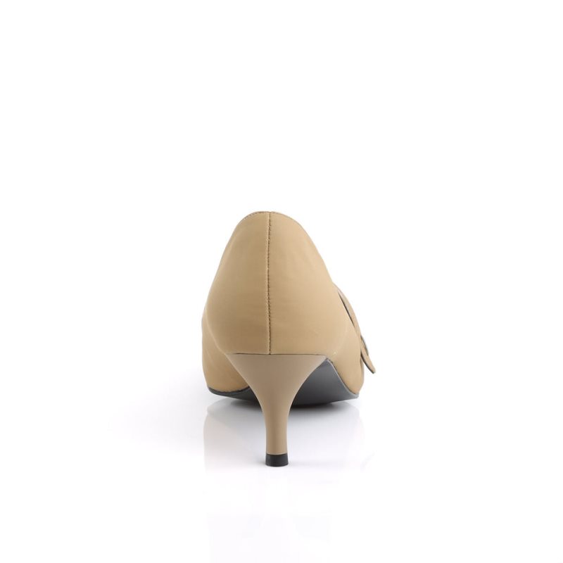 Pleaser Kitten-03 Women's Pumps Beige | NZ GQKFHW