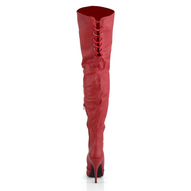 Pleaser Legend-8899 Women's Thigh High Boots Red | NZ QRZXOD