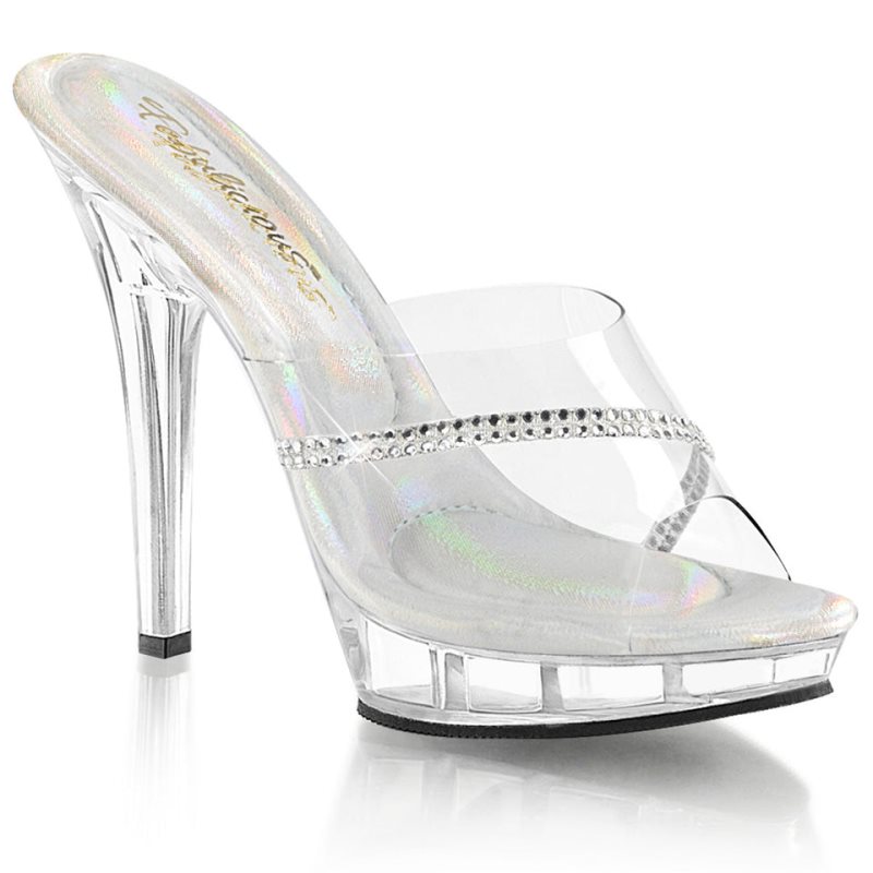 Pleaser Lip-101R Women\'s Platform Slides Clear | NZ NAUBMD