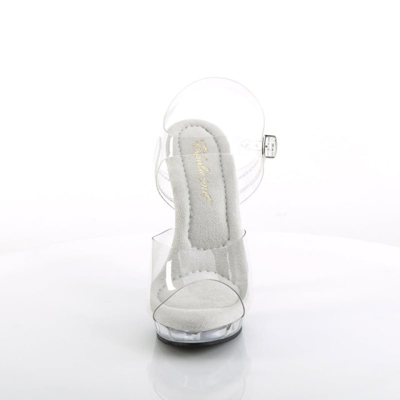 Pleaser Lip-108 Women's Heels Sandals Clear | NZ MYQFKP