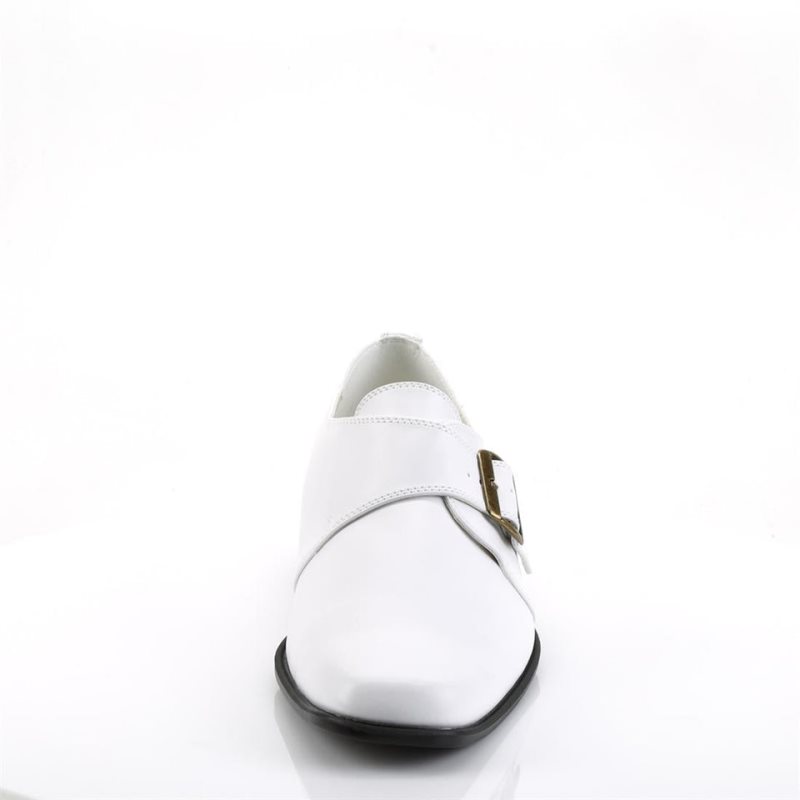 Pleaser Loafer-12 Vegan Leather Men's Derby Shoes White | NZ RZCYPE