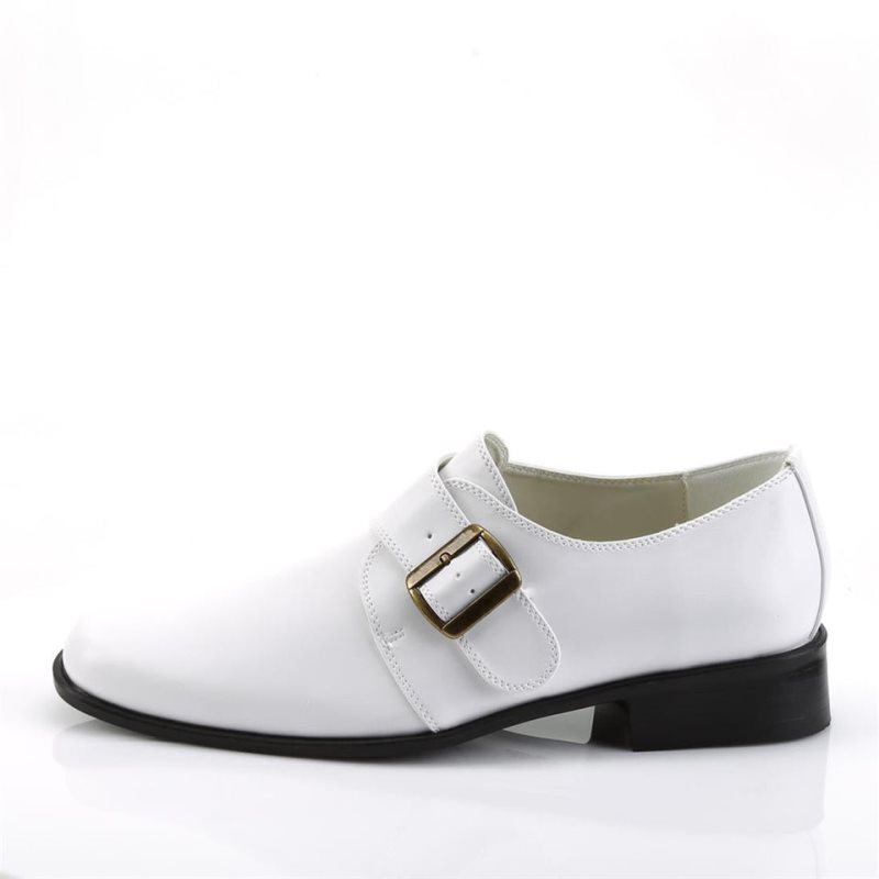 Pleaser Loafer-12 Vegan Leather Men's Derby Shoes White | NZ RZCYPE