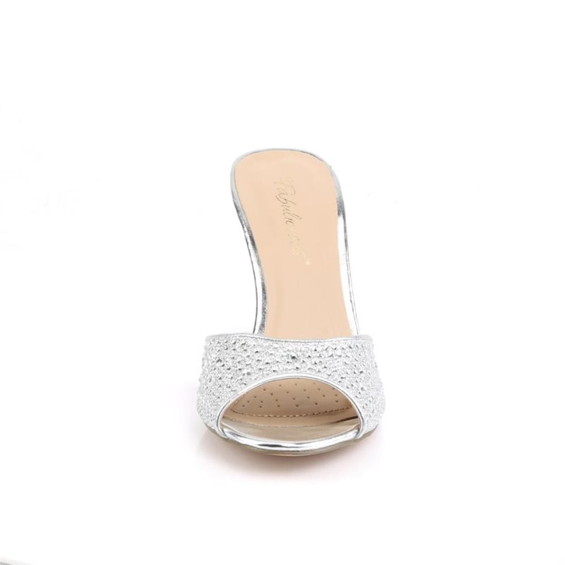 Pleaser Lucy-01 Women's Slides Silver | NZ RJOYNS