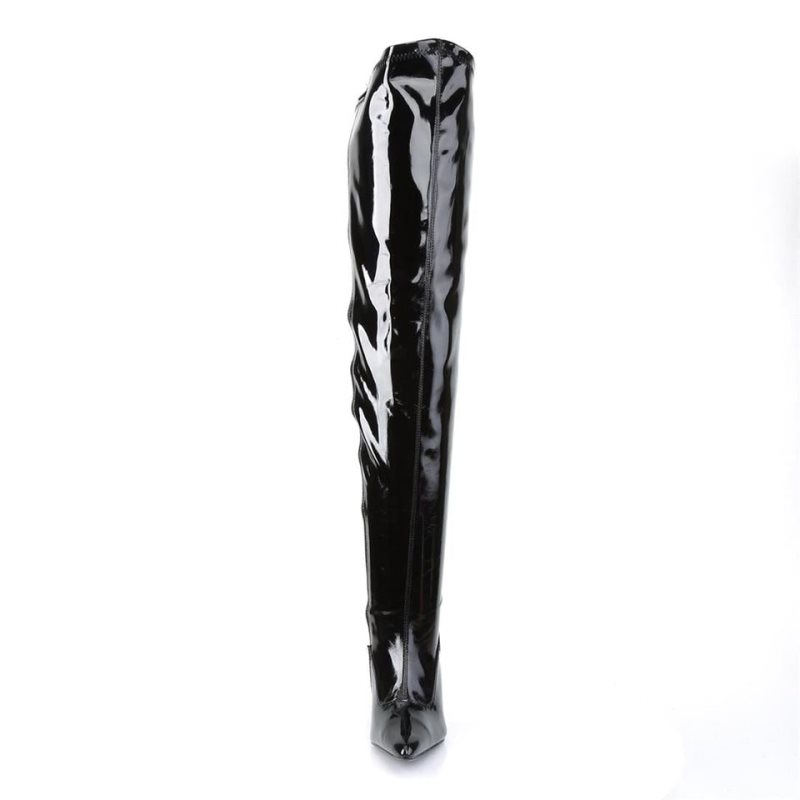 Pleaser Lust-3000X Women's Thigh High Boots Black | NZ QWKLVH