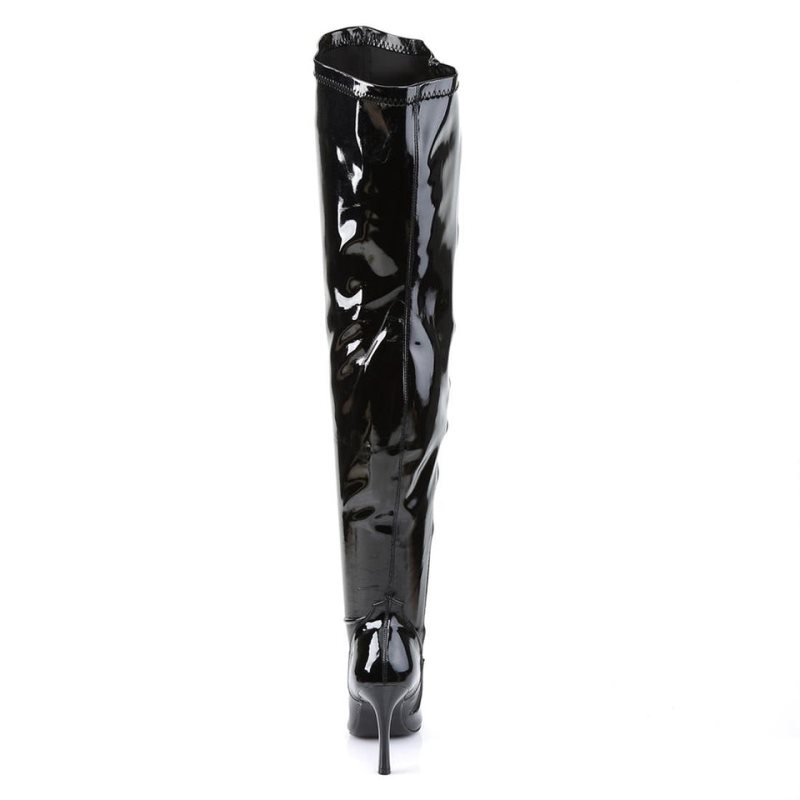 Pleaser Lust-3000X Women's Thigh High Boots Black | NZ QWKLVH