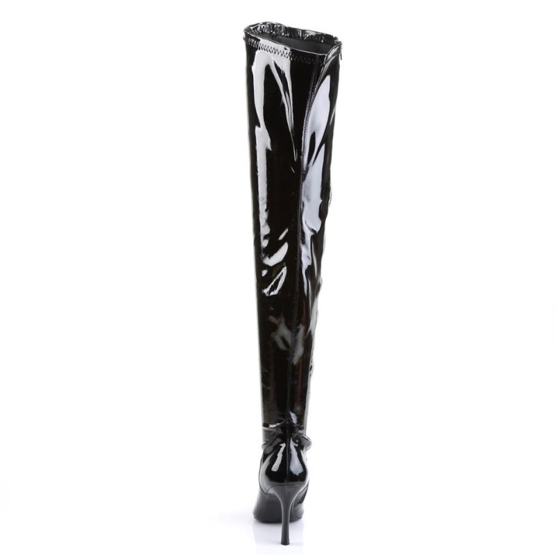 Pleaser Lust-3000 Women's Thigh High Boots Black | NZ HXLYAT