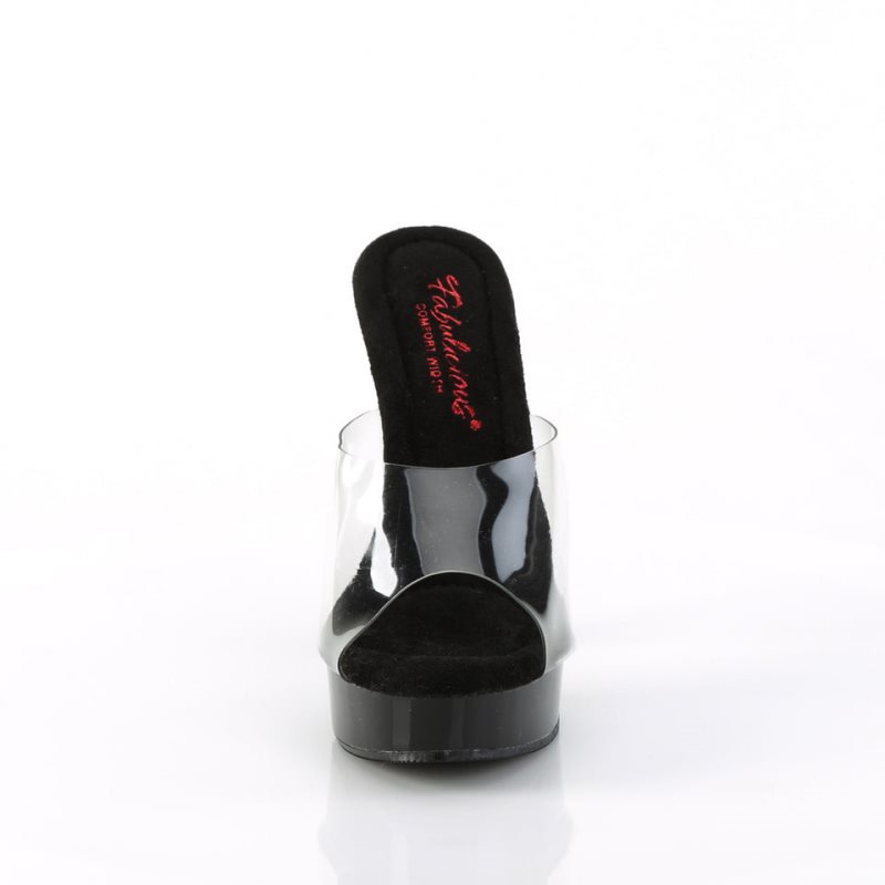 Pleaser Majesty-501 Women's Platform Slides Black / Clear | NZ ZYBRJC