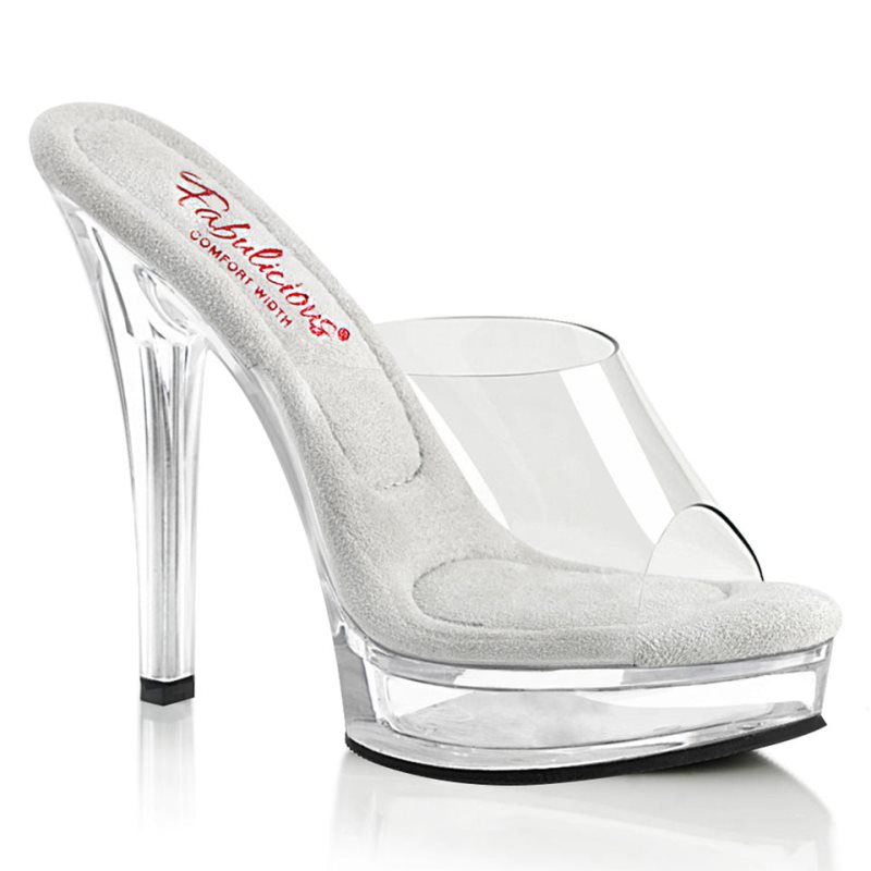 Pleaser Majesty-501 Women\'s Platform Slides Clear | NZ INGETX