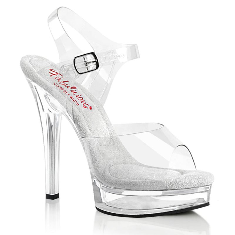 Pleaser Majesty-508 Women\'s Platform Heels Sandals Clear | NZ RPQXNY