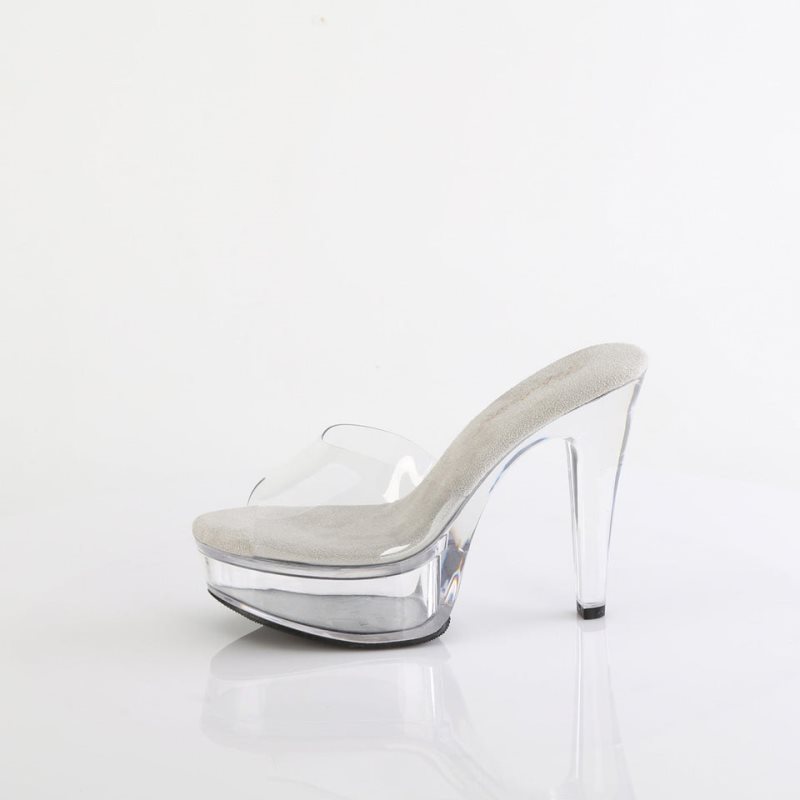 Pleaser Martini-501 Women's Platform Slides Clear | NZ WGZILC