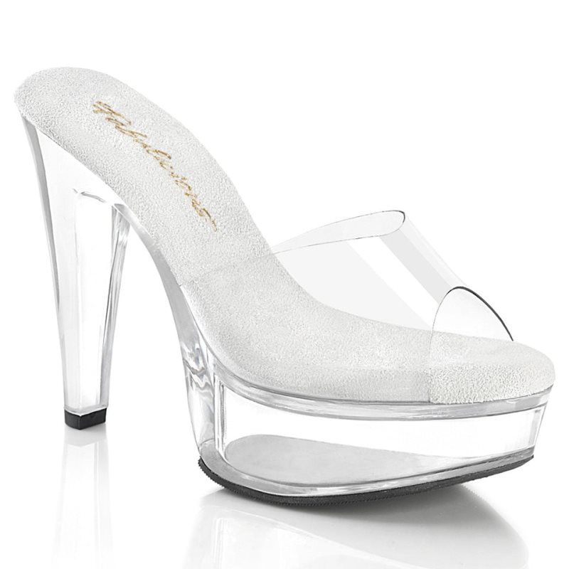 Pleaser Martini-501 Women\'s Platform Slides Clear | NZ WGZILC