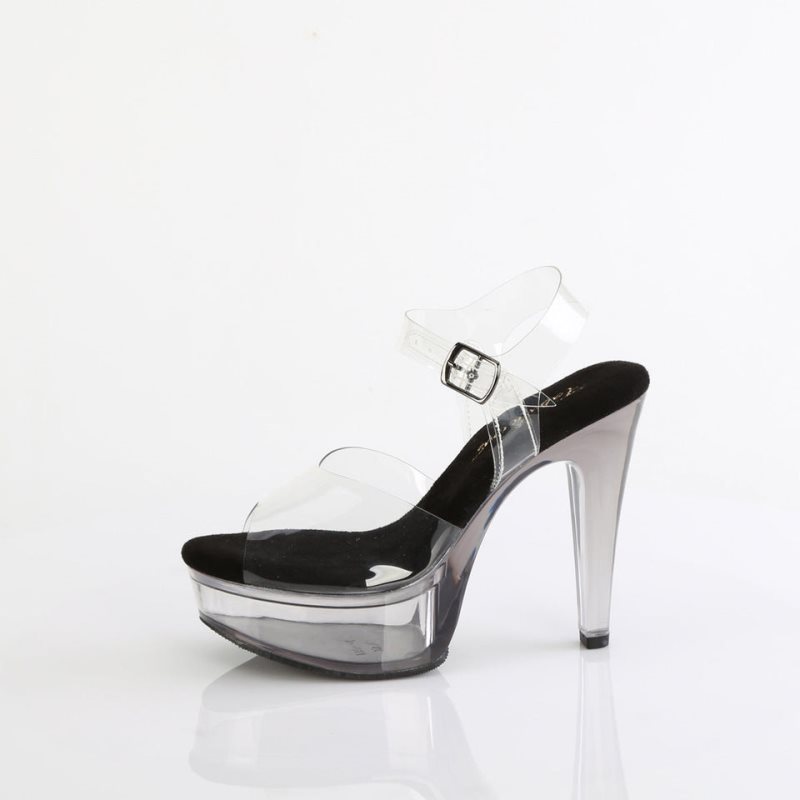 Pleaser Martini-508 Women's Platform Heels Sandals Black / Grey | NZ PDFRXQ