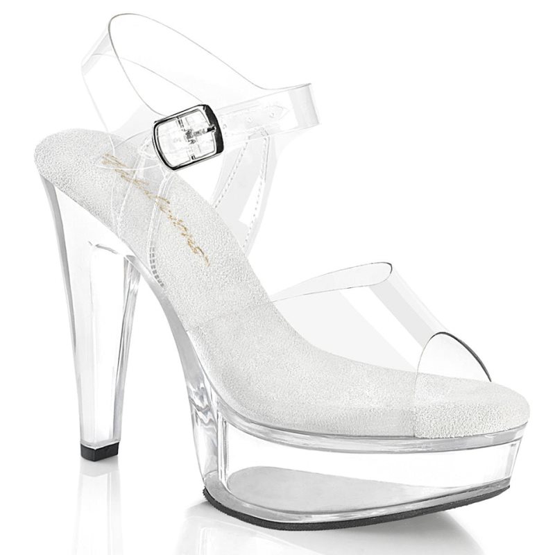 Pleaser Martini-508 Women\'s Platform Heels Sandals Clear | NZ KCXVYL