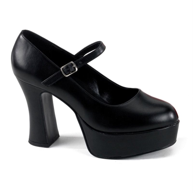 Pleaser Maryjane-50 Vegan Leather Women\'s Pumps Black | NZ AQXHTU