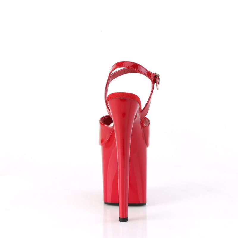 Pleaser Naughty-809 Women's Platform Heels Sandals Red | NZ IOXFBV