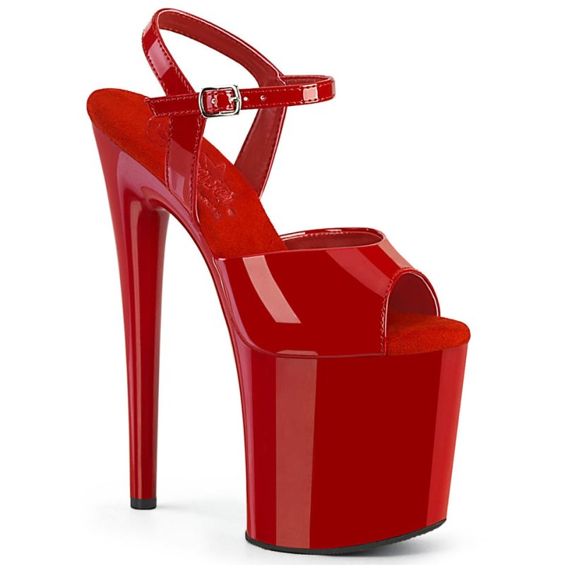 Pleaser Naughty-809 Women\'s Platform Heels Sandals Red | NZ IOXFBV