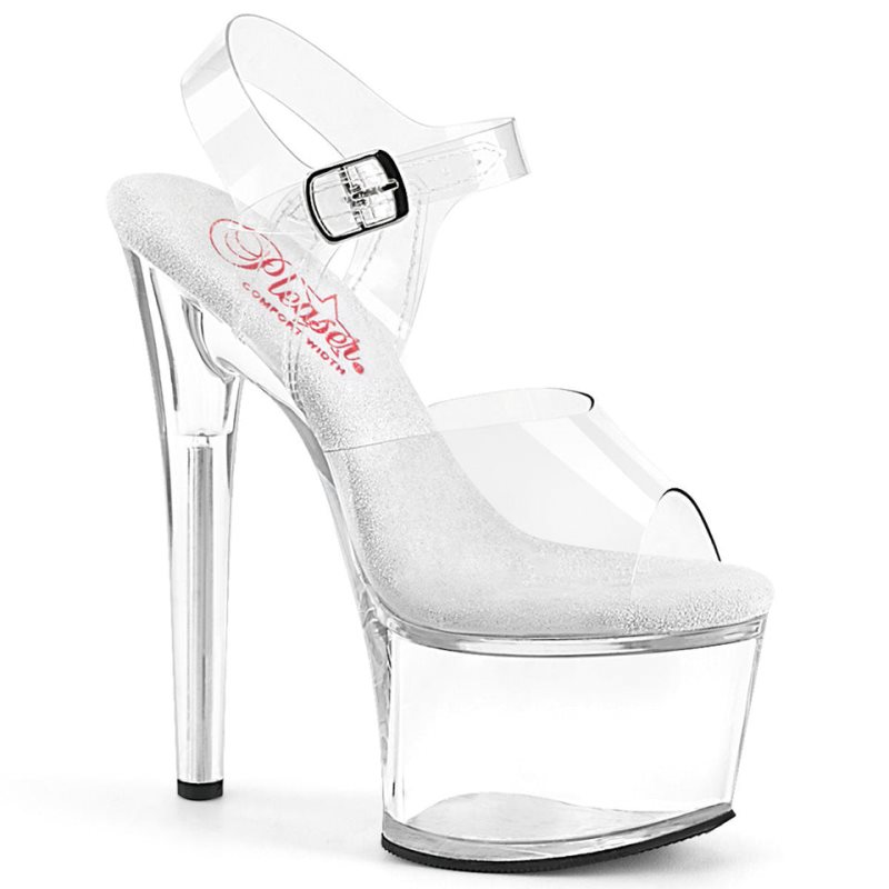 Pleaser Passion-708 Women\'s Platform Heels Sandals Clear | NZ VJSEID