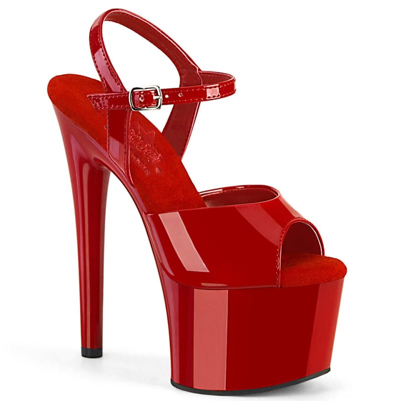 Pleaser Passion-709 Women\'s Platform Heels Sandals Red | NZ ABVROZ