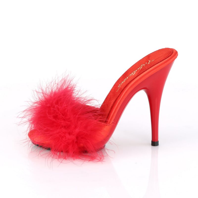 Pleaser Poise-501F Women's Platform Slides Red | NZ LSUWPO